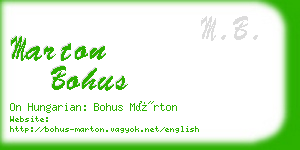 marton bohus business card